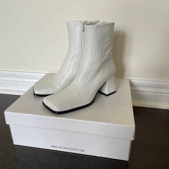 Carlton White Leather | Ankle Boots | L’Intervalle - Picture 1 of 4